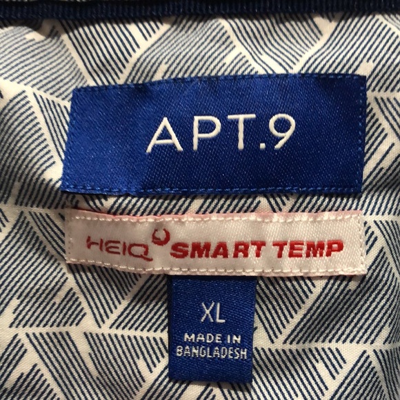 Apt 9 blue triangle print button down shirt xl - Picture 8 of 9